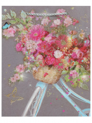 Dream cards Пакет подар. с мат. лам. и глит.18*23*10см р-р(М),Цветы в вазе,210г ППК-2596