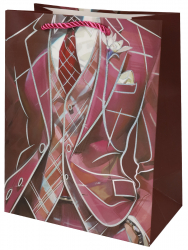 Dream cards Пакет подар.с мат.лам.и серебристым тисн., 26*32*10см(L)Малиновый пиджак,210г ППК-3586
