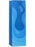 Пакет подарочный с матовой ламинацией 12x36x8,5 см  (Bottle)  Стильные волны, голубые,157г ППК-7514