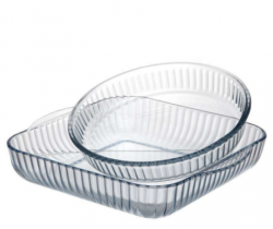 Набор посуды для свч Pasabahce Borcam Sets, 2 предмета, (3,2л 28*28*6 см + 1,95 л 220*256 мм)