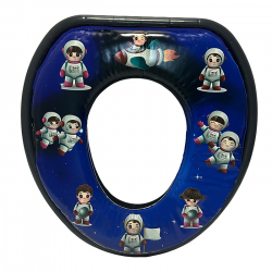 Сиденье для унитаза МЯГКОЕ детское с рисунком (30) «Дружные космонавты»