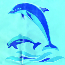 Штора полиэтилен "Умничка" 180х180 40мкм (40) Дельфины