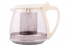 Чайник заварочный стекл 0,7л с фильтром беж TM Appetite